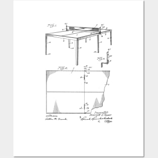 Tennis Table Vintage Patent Hand Drawing Posters and Art